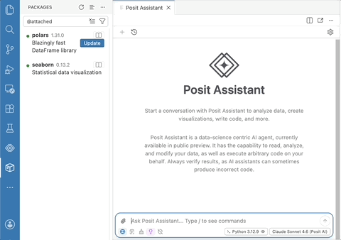 Using Posit Assistant in Positron
